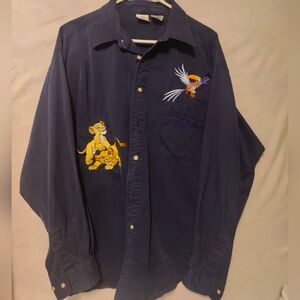 Vintage 90's Embroidered Disney Lion King Shirt